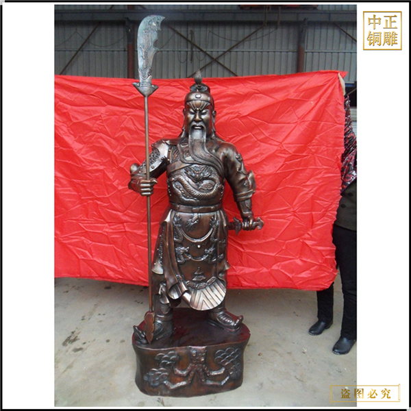 寺廟看書關公雕塑